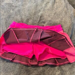 Pink Striped Athletic Skirt with shorts